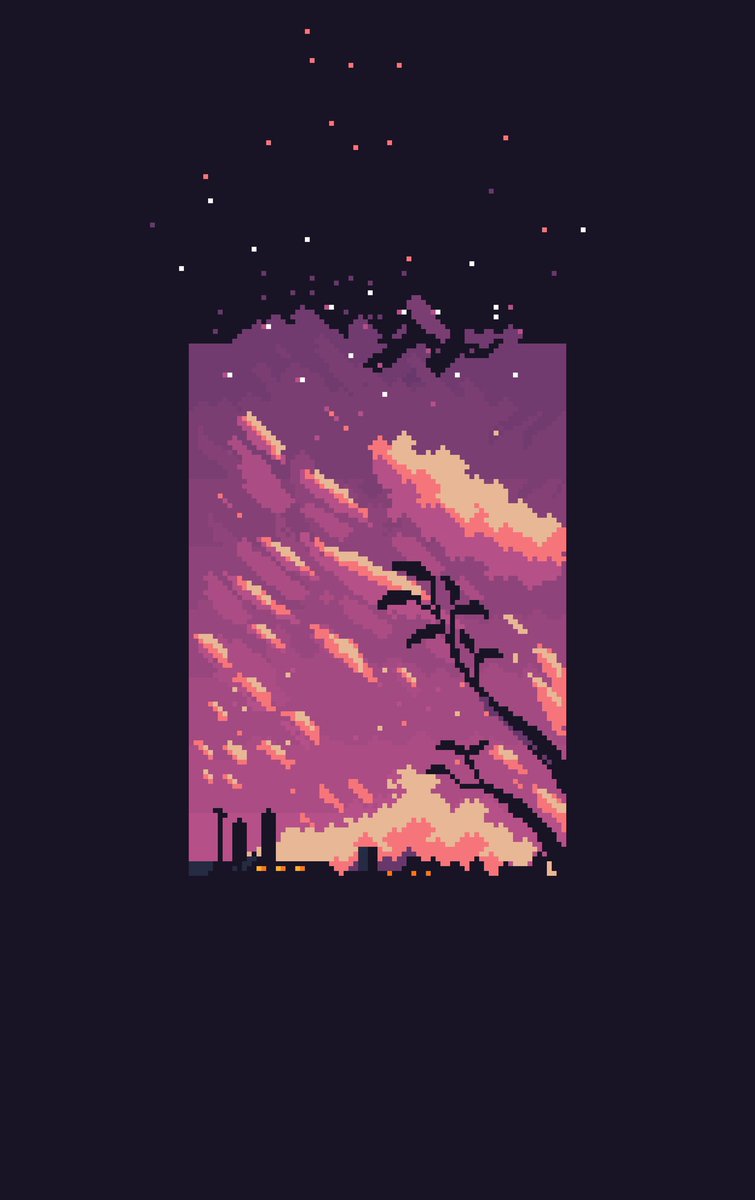 6Idek6's tweet photo. Night sky #pixelart #landscape #indiedev https://t.co/Uhin4gsvAO