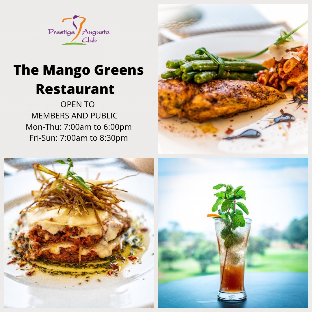 AugustaPrestige's tweet photo. Come indulge in different cuisines at the Mango Greens Restaurant. 
.
We are now open for dine in’s, family/group dinners, dates, breakfasts, buffets and a lot more. 
.
.
For reservations, call +91 7619563079 https://t.co/bSeWTeSsZZ