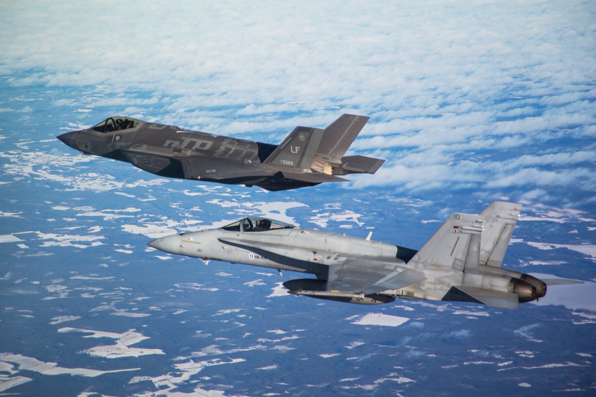 FinnishAirForce's tweet photo. Lockheed Martin F-35A Lightning II on Hornet-kaluston korvaava monitoimihävittäjä. #ilmavoimat #hxhanke

Hankintaan kuuluu 64 F-35A-hävittäjää uusimmassa Block 4 -konfiguraatiossa. Lue lisää: https://t.co/suIk8elIle https://t.co/UhaXVxSrlh