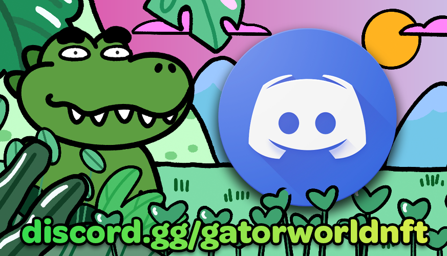GatorWorldNFT's tweet photo. Join our Discord servers and find out what's happening in the #MetaSwamp

Big things are in the works, don't miss out!

#NFTGame #Metaverse #BlockchainGaming #NFTCommmunity 

https://t.co/N2I8bNWGw0 https://t.co/TY88YuAWiS