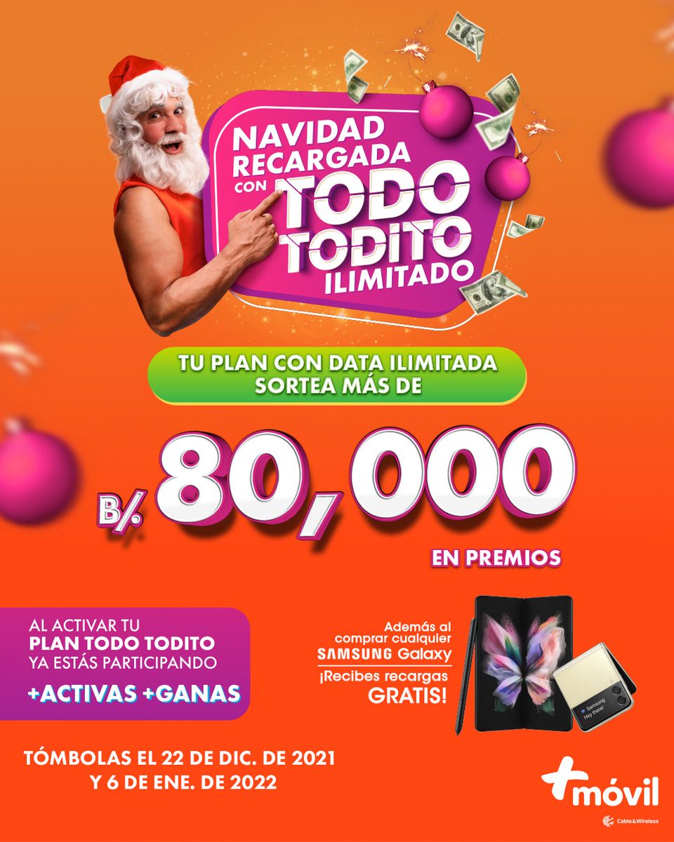 Traficologo1's tweet photo. Llegó la temporada más esperada: 🎅🏼🤩 LA NAVIDAD RECARGADA con TODO TODITO #DataIlimitada!!! 🎄
🚀🎅🏼🚀 ¡Son más de B/.80,000 en premios!
Ya lo sabes, entre más activas más oportunidades tienes de ganar 🙌🎄🤞🏽#NavidadRecargadaTodoTodito
De @MasMovilPanama https://t.co/KrQRXAr56h