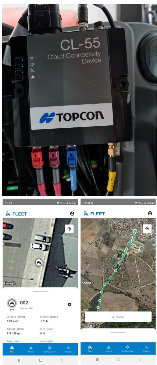 diegotarrat's tweet photo. Instalación en Arahal, Sevilla de varios dispositivos de conectividad en la nube CL-55 de @topconag.El sistema permite el análisis remoto del rendimiento, ubicación en tiempo real e historial de ubicaciones, acceso remoto a pantalla y los indicadores de eficiencia d la maquinaria https://t.co/cR9me1yEQr