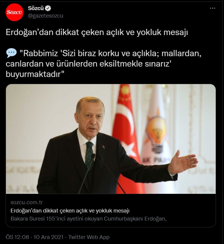 FotoHaber - Erdoğan: ''Tabii bizi de biraz bolluk biraz da şatafatla sınıyor. Herkesin sınavı farklı...'' zaytung.com/fotohaberdetay…