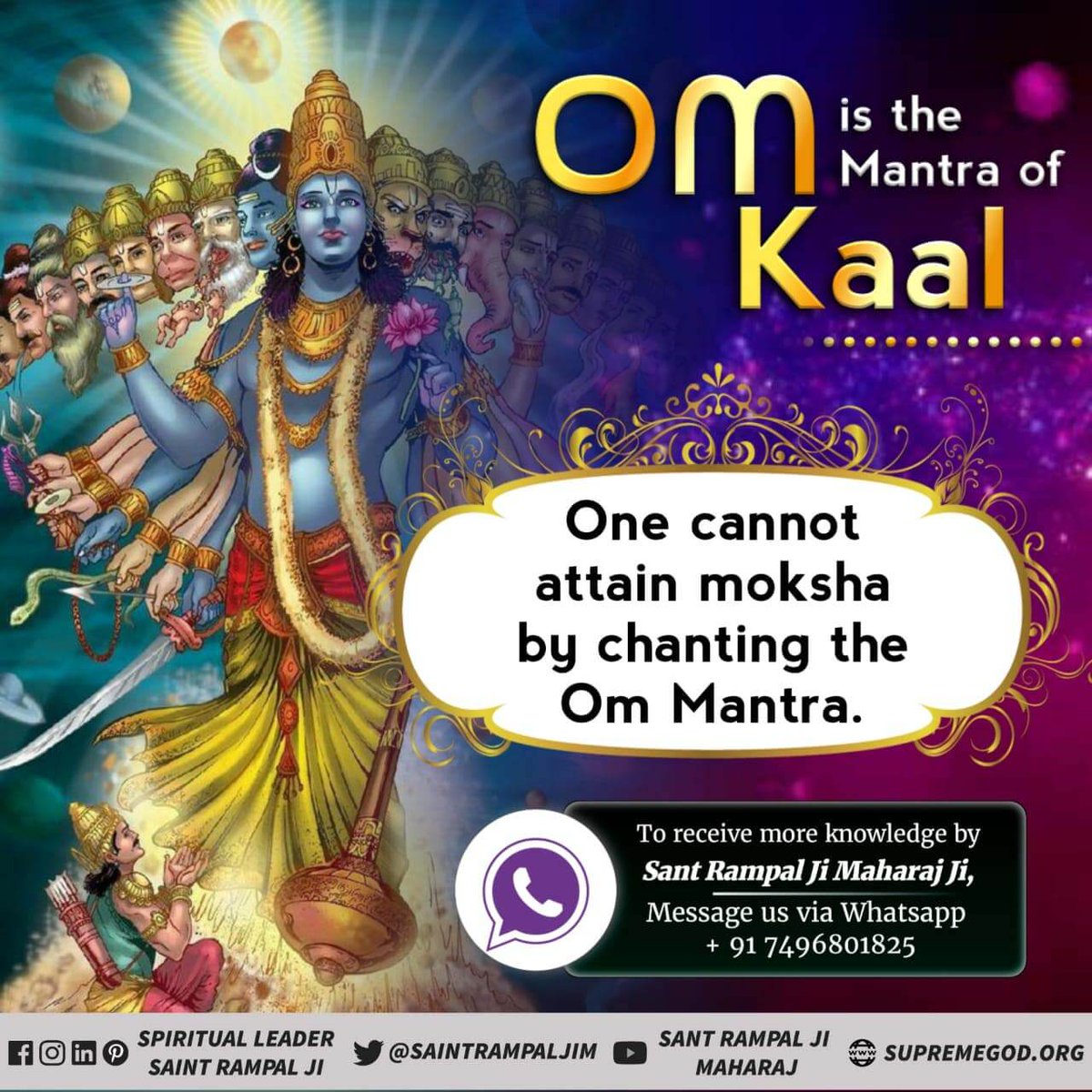 Tikeshwari20's tweet photo. #Secret_Of_ॐ_Mantra
ओम् (ऊँ) यह मन्त्र ब्रह्म का जाप है। ब्रह्मलोक त��� की साधना का है। ॐ मंत्र के जाप से परम् शांति नहीं प्राप्त हो सकती न ही पूर्ण मोक्ष मिल सकता। 
इस मंत्र का कृष्ण जी से कोई सम्बंध नहीं है। https://t.co/vCSQoBvwVB