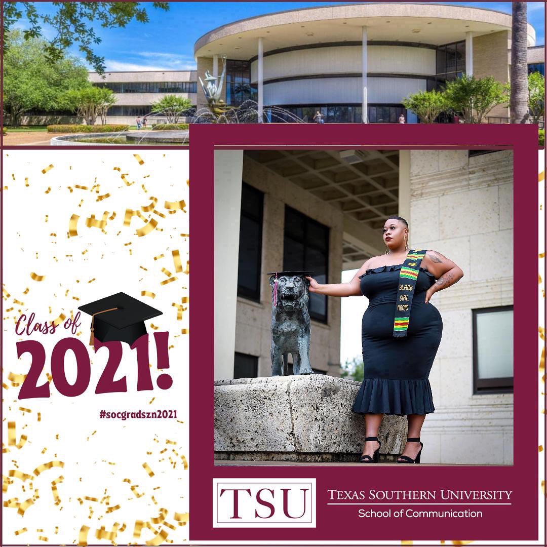 TXSouthernSOC's tweet photo. Get our twibbon at https://t.co/dupXllZbEg
#tsucommweek #txsugraduation #txsu #TSU21 #hbcu #HBCUGrad #hbcualum https://t.co/Ww137Mgqrb