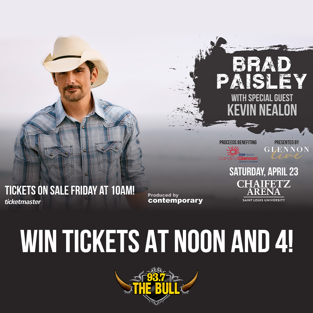 Brad Paisley tickets THIS WEEK at Noon and 4 with 93.7 The Bull!
https://t.co/zfouY3QYDT https://t.co/LrM3NF6Y39