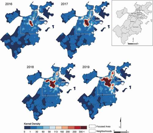 AJDAAJournal's tweet photo. Spatiotemporal Trends in Discarded Needle Reports Near Schools in Boston, Massachusetts, between 2016-2019, Soojin Conover, Hyeongmo Koo & @RBoyntonJarrett, https://t.co/WWmcYteDUA #DiscardedNeedles #NeedleStickInjuries #Boston #KernelDensityEstimation #Opioids #InjectionDrugUse https://t.co/hKArsG7X2z
