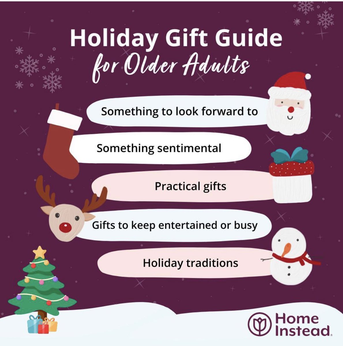 As we approach the holiday season, thinking of what to get our loved ones can be difficult. 

Here are some useful ideas to get you started with your search!🎄🎁

#christmas #staysafe #winter #youcancare #letstalkcare #Homeinstead #carecompany #sharethelove #Leyton #Clapton