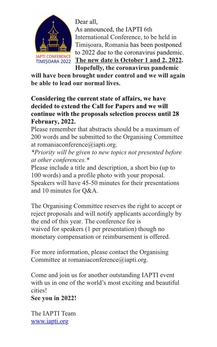 #IAPTI2022 #CalkForPapers #xl8 #t9n #Conference #IAPTI
