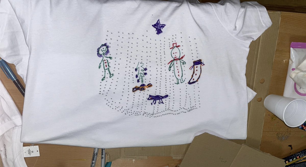 milliegaskin1's tweet photo. Some of the amazing T-shirt’s our lady’s have made on weaver ward for our Christmas jumper day 🎅🏻⛄️🎄❤️ @Mersey_Care https://t.co/OJyKXeSGVk