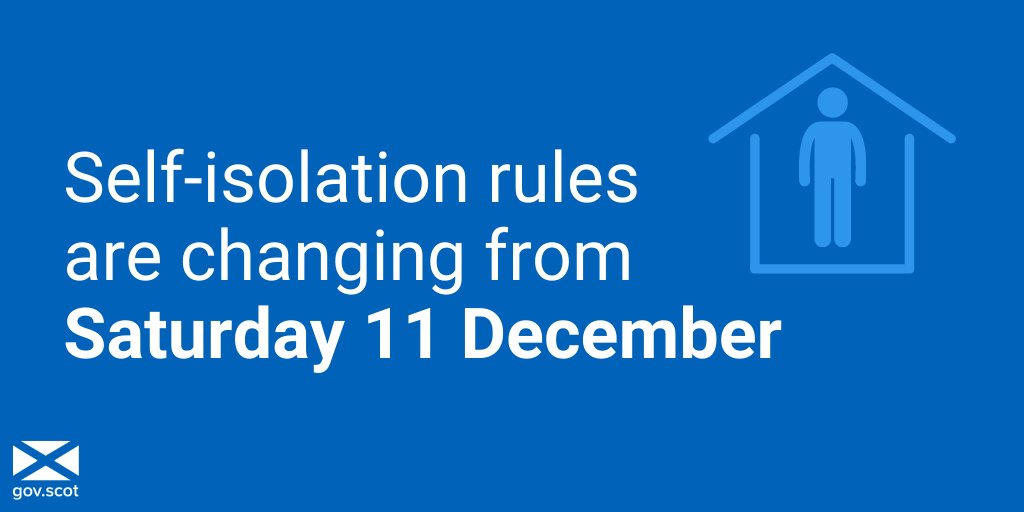 Self-isolation rules are changing from Saturday 11 December.