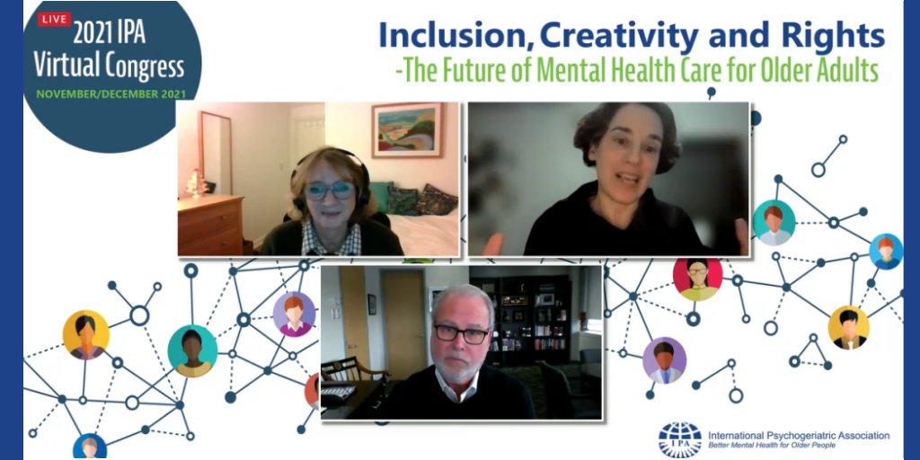 IPA_Online's tweet photo. IPA is not just #psychiatrists-
#IPACongress21 wraps up on #HumanRightsDay w an excellent debate between Profs Dawne Garrett & Liat Ayalon, a nurse & social worker respectively, on:
Human Rights & the Mental Health of Older Persons
#olderadult #mentalhealthcare #acrossdisciplines https://t.co/cfjSNlLnBO