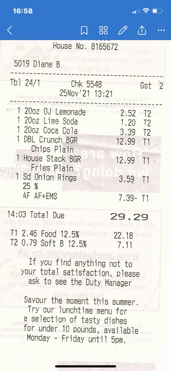 mt_hazardous's tweet photo. Having eaten at Hothfield on the 25th Nov. Eaten half a burger without complaint. Next bite a shard of glass cuts the inside of my mouth.
Told investigation - No response. Also reported on line.  Guess what - no response ! 
Case number- WHB-1178631-P3Y4  
Copy of receipt attached https://t.co/eZYqSc9zNo
