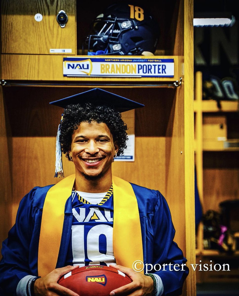 It’s a Special Day! I loved all the catches, all the yardage, the TD’s and a little blocking! I have loved the funny moments in meetings and on game day! This day though,tops it all! Proud of you and the man you have become @b_porter07 Congratulations! Happy Graduation Day!