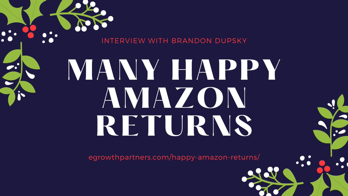 I recently talked to Brandon Dupsky of Back-Track about reverse logistics and how Amazon sellers of all sizes can squeeze the most money out of their returns. Check out the interview here!

egrowthpartners.com/happy-amazon-r…