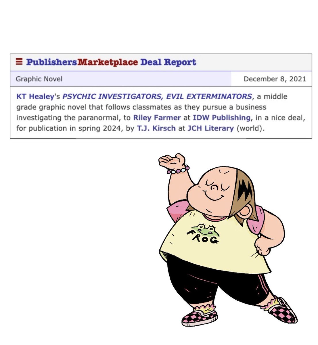 So! I get to announce this project I’ve been working on with <a href="/IDWPublishing/">IDW Publishing</a>!I’m so excited to share this story - it’s close to my heart. Goofy kids navigating feelings around death, change, + finding your people. 

Grateful to @JCHLiterary + <a href="/rileysauruss/">riley's believe it or not</a> for making this happen!