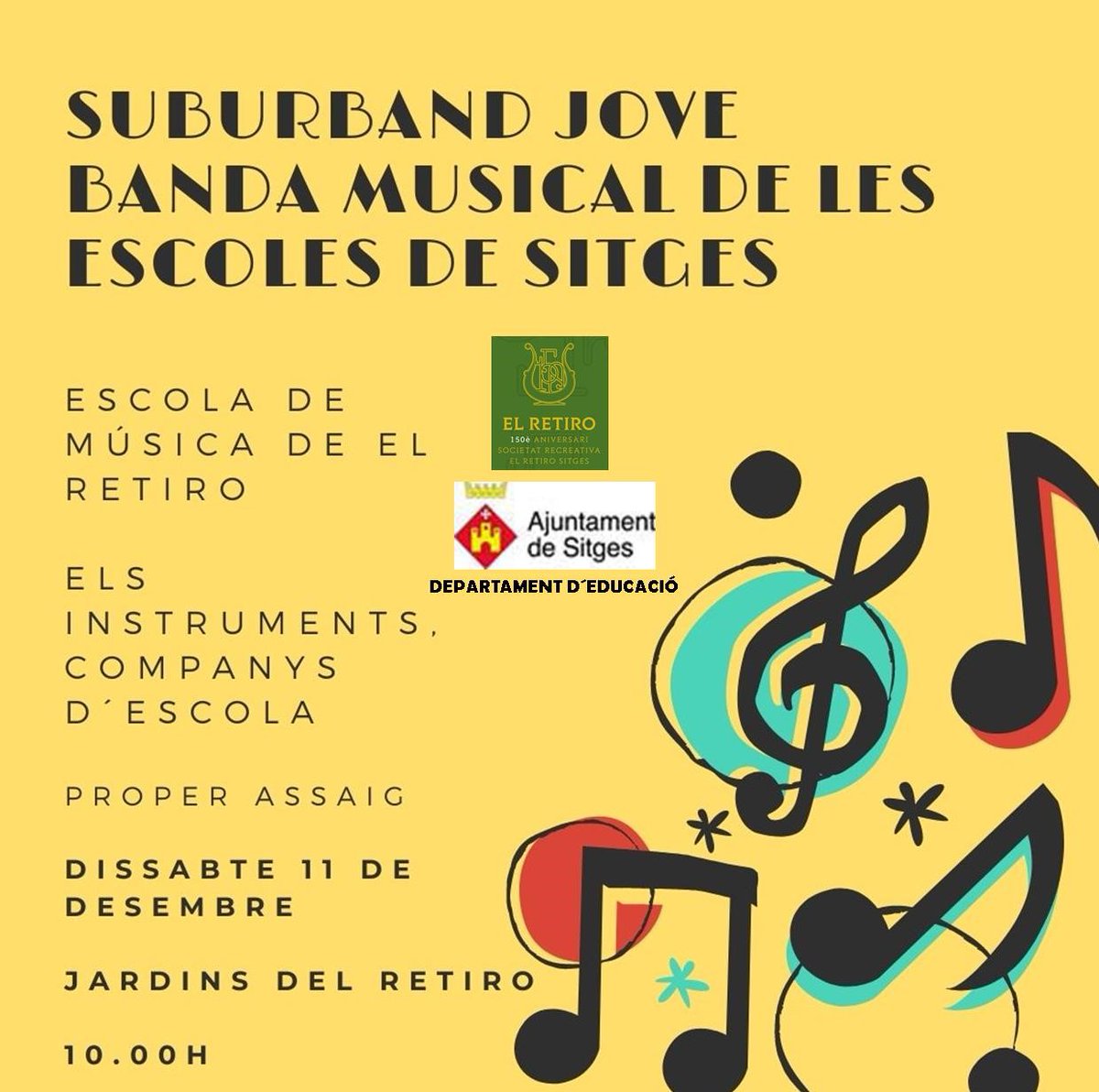 #SuburbandJove Demà dissabte ja tenim un altre assaig d´aquesta nova formació musical... Us esperem. ! <a href="/AjSitges/">Ajuntament de Sitges</a>