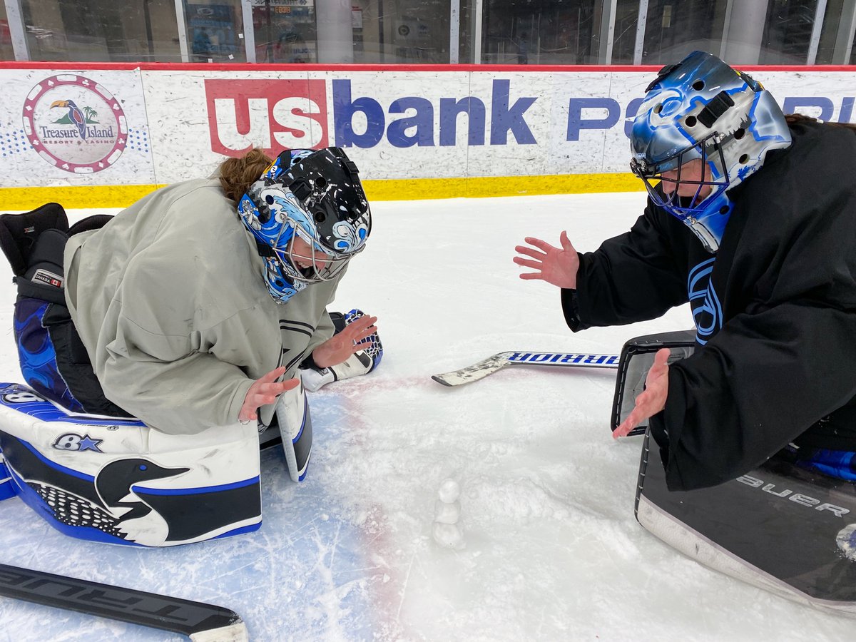 On the fourth day of Christmas our goalies gave to us...

A skate-snow snowman ☃️