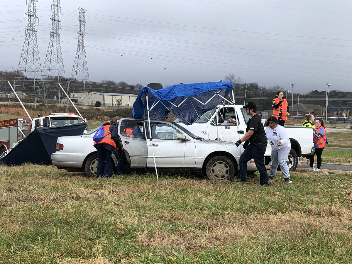 Our mock disaster drill took place today—what an amazing job of a joint effort between Medical, Law Enforcement, Cosmetology, and Hospitality! #techpride #readysetforwardmcss