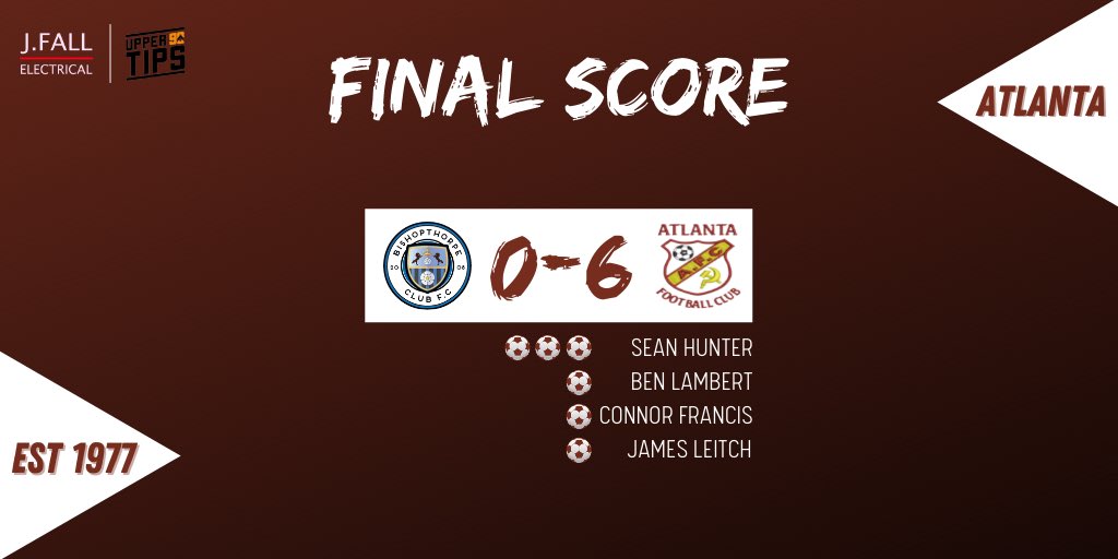 𝐅𝐮𝐥𝐥 𝐓𝐢𝐦𝐞 | Atlanta Faultless in dominant away victory vs Bishopthorpe

🎥 Goal Cam to follow on Facebook.

Up Next: After the previous postponement, Rawcliffe (A) in the Cup, 19th December.

👕 Home Kit Sponsor: JFall Electrical
👕 Away Kit Sponsor: <a href="/Upper90Tips/">Upper 90 Tips</a>