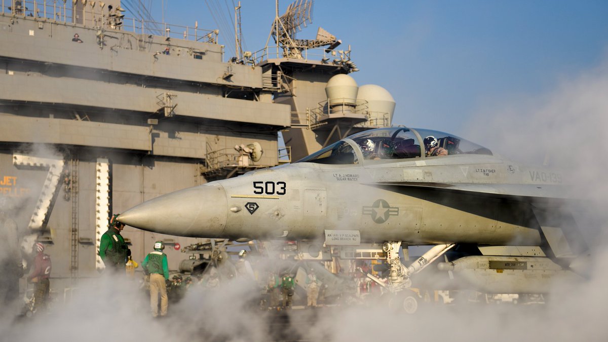USN_Submariner's tweet photo. "Accelerate Your Life" -who's old enough to remember that one?

EA-18G Growler from #VAQ139 "Cougars" aboard USS Theodore Roosevelt (CVN 71)
#USNavy #CSG9 #CVW11 https://t.co/jauLRmDosE