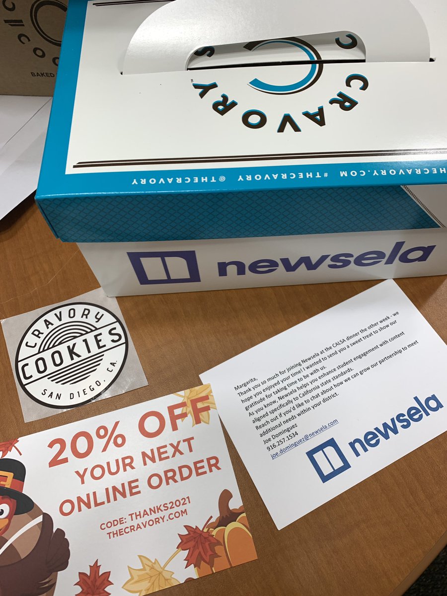 Thank you #joedominguez at @Newsela for the delicious cookies! @CALSAfamilia @zjgalvan