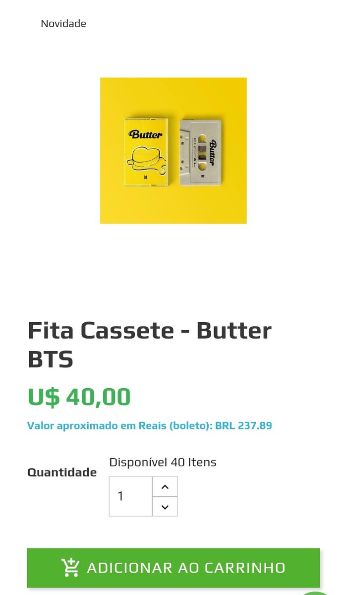 exposed0340's tweet photo. Boa tarde, com mais um item sendo colocado na loja do armazém. Dessa vez é a fita cassette de Butter, com 40 unidades https://t.co/rblBcAKNJC