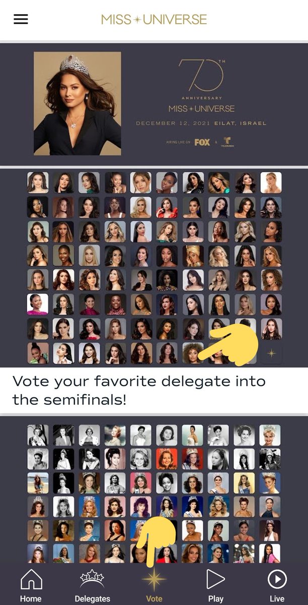 Nue_Nancy's tweet photo. If you haven't use your free vote yet , pls help DL MissUniverse App.

> Vote your fav into final round 
Scroll down for Thailand and vote.
If success you will see the green mark at the top right, you can topup for additional vote.
#MewSuppasit 
#ANNBefore430 
#RealSizeBeauty https://t.co/y1vyKbfrVy