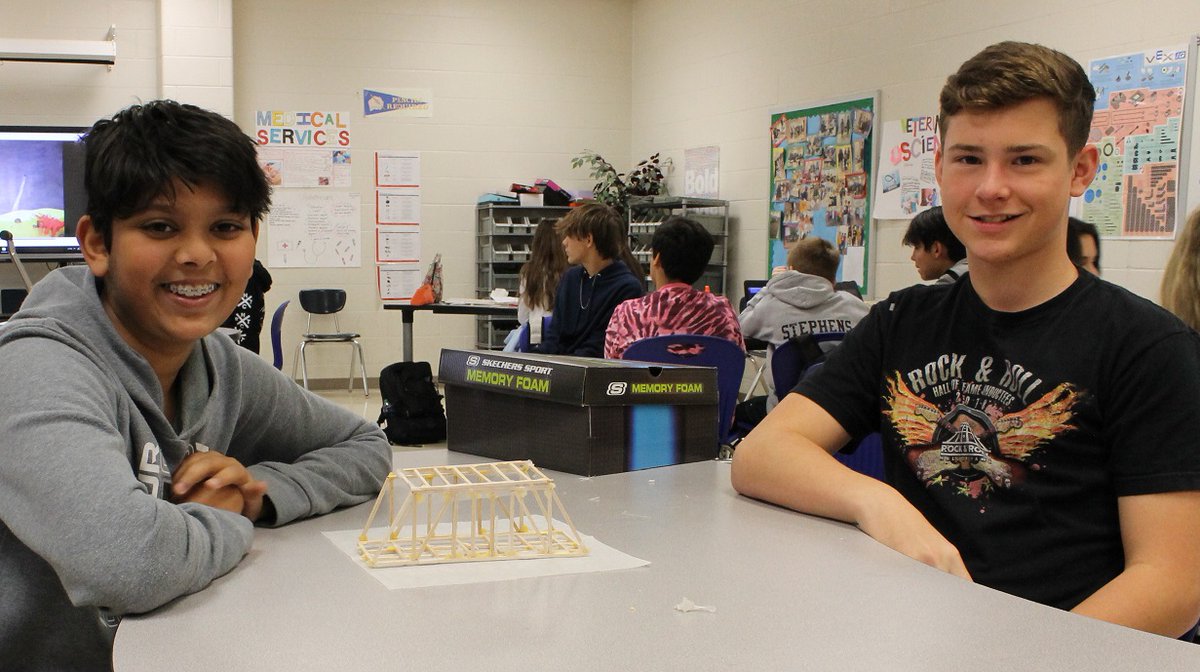 MarvinRidgeMSNC's tweet photo. Students in Ms. Phillips's #ProjectLeadTheWay design and modeling class build bridges, which they will test next week. Which of these bridges do you think will support the most weight?
#mavsdesign #engineersintraining #resilientproblemsolvers
@ucpsnc @aghoulihan @PLTWorg https://t.co/imKpUvujJT