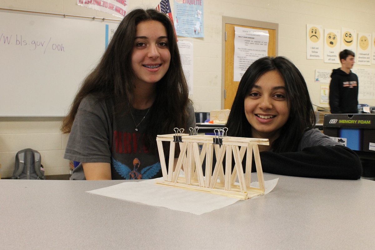 MarvinRidgeMSNC's tweet photo. Students in Ms. Phillips's #ProjectLeadTheWay design and modeling class build bridges, which they will test next week. Which of these bridges do you think will support the most weight?
#mavsdesign #engineersintraining #resilientproblemsolvers
@ucpsnc @aghoulihan @PLTWorg https://t.co/imKpUvujJT