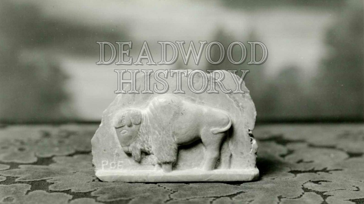 DeadwoodHistor1's tweet photo. An undated photograph of a buffalo carving done by Robert J. Poe. Poe was a former contract miner from 1929 to 1944 at the Homestake Mine. You can see more of his carvings at the Adams  Museum. 
@LeadChamber @SanfordLab #homestakemine #Buffalo #AdamsMuseum https://t.co/zyspVxOZqg