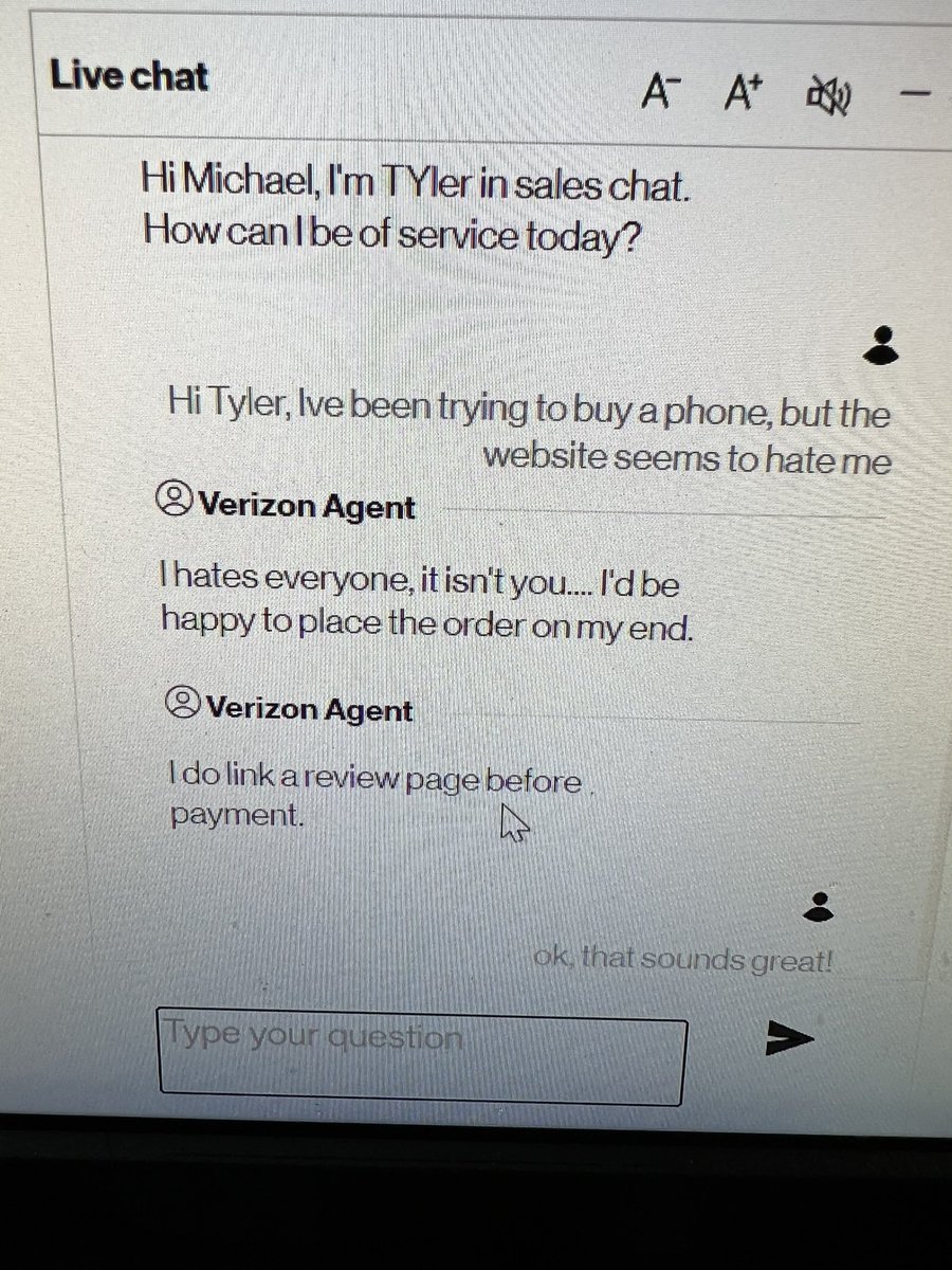 Tyler gave me a pretty good laugh when they accidentally forgot the t in it. Fortunately, they were awesome and helped me complete my order.