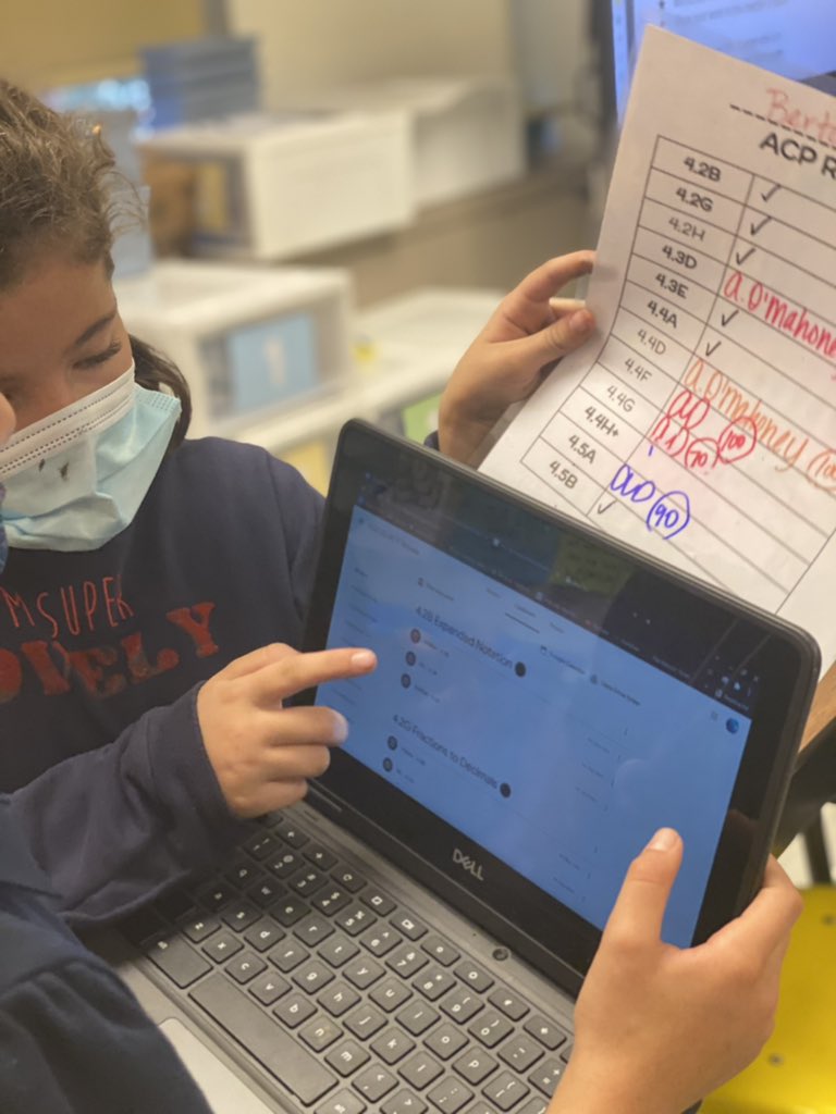 PersonalizeDISD's tweet photo. Clear expectations laid out for student playlists in Ms. O’Mahoney’s 4th grade math class. Small group for specific skills and individualized playlists to track mastery using @IXLLearning and @allinlearning to check responses. @DanDRogersDISD #PLTakeover https://t.co/d07dTEZ3mH
