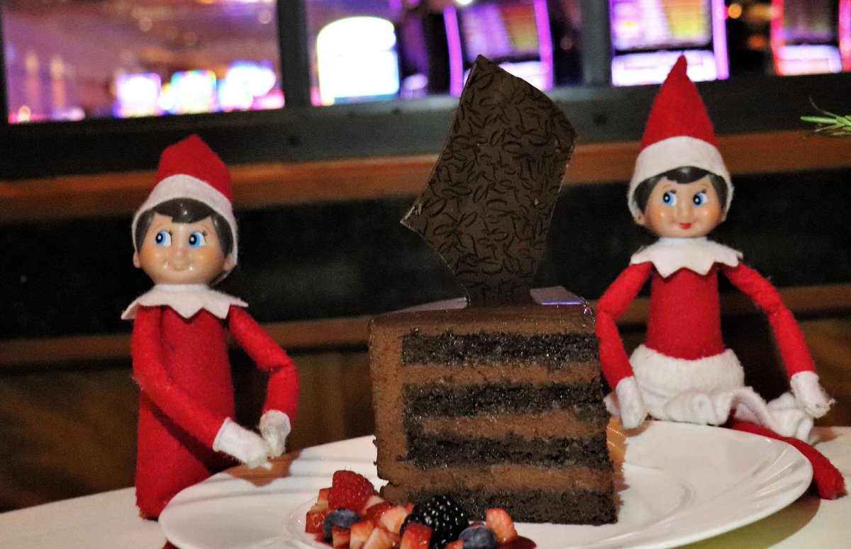 FourWindsCasino's tweet photo. Ace, hand me a fork because you HAVE TO SHARE those 7 layers of chocolaty goodness! #ElfOnTheShelf #FourWindsFun #ChocoalteCake https://t.co/YhBwdyAybW