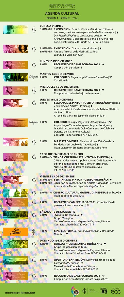 icppr's tweet photo. Entérate con la #AgendaCultural de esta semana con la programación artística y cultural de #CulturalVirtual y #Coloqueo.
Con el apoyo de National Endowment for the Arts https://t.co/qPkQabOhe4