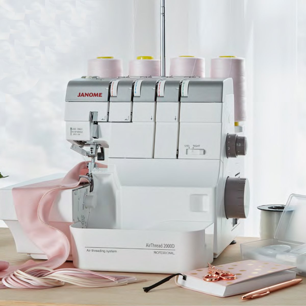 One of our top tips for #overlocker beginners: test out with four different coloured threads – this way, if needed, you can identify which settings might need tweaking and get to grips with the various settings!