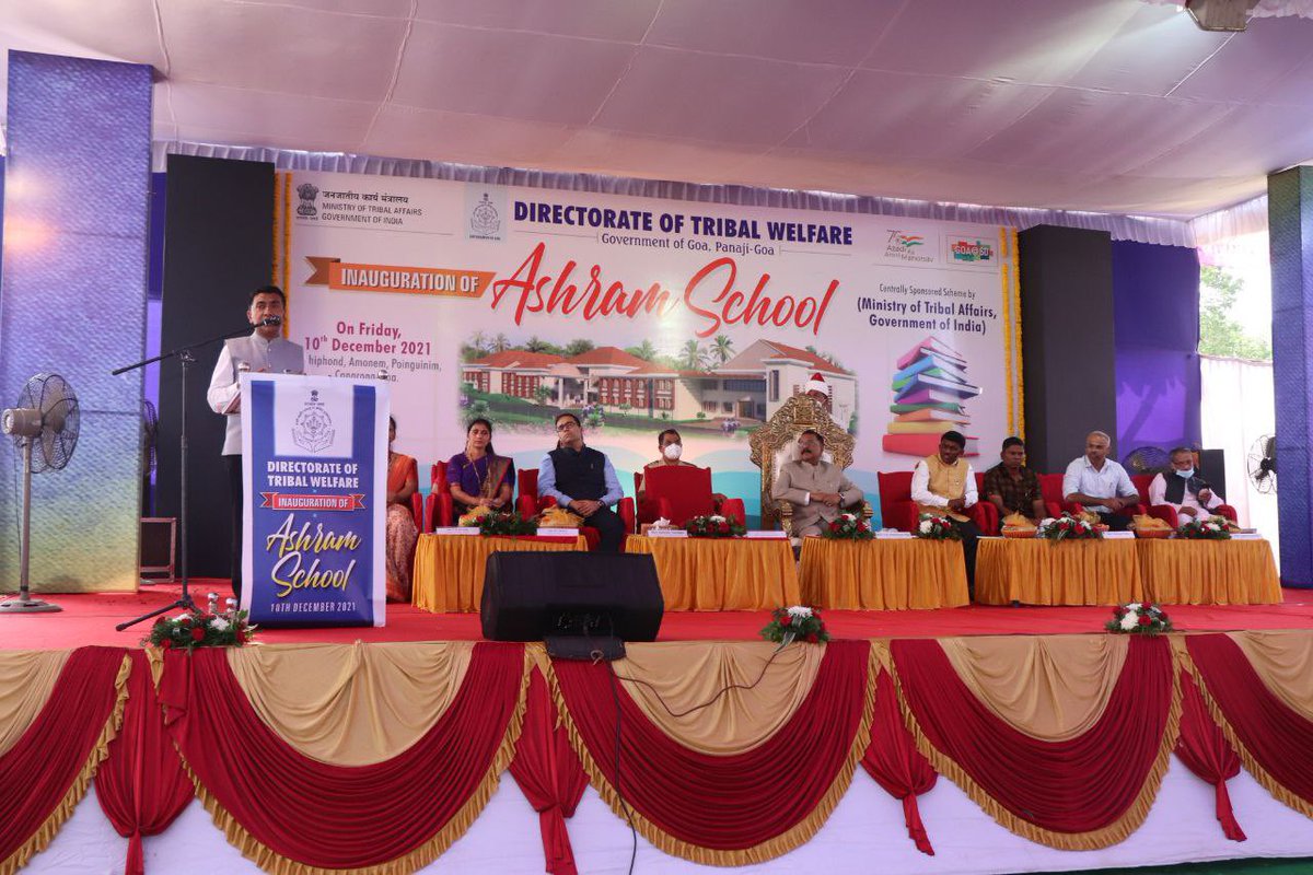 DrPramodPSawant's tweet image. Attended and addressed at the Inauguration of Construction of Ashram School Under Centrally Sponsored scheme of Ministry of Tribal Affairs at 'Moshiphond' Poinguinim, Cancona, at the hands of Hon'ble Governor Shri @psspillaigov ji. 1/3

#AzadiKaAmritMahotsav #GoaAt60