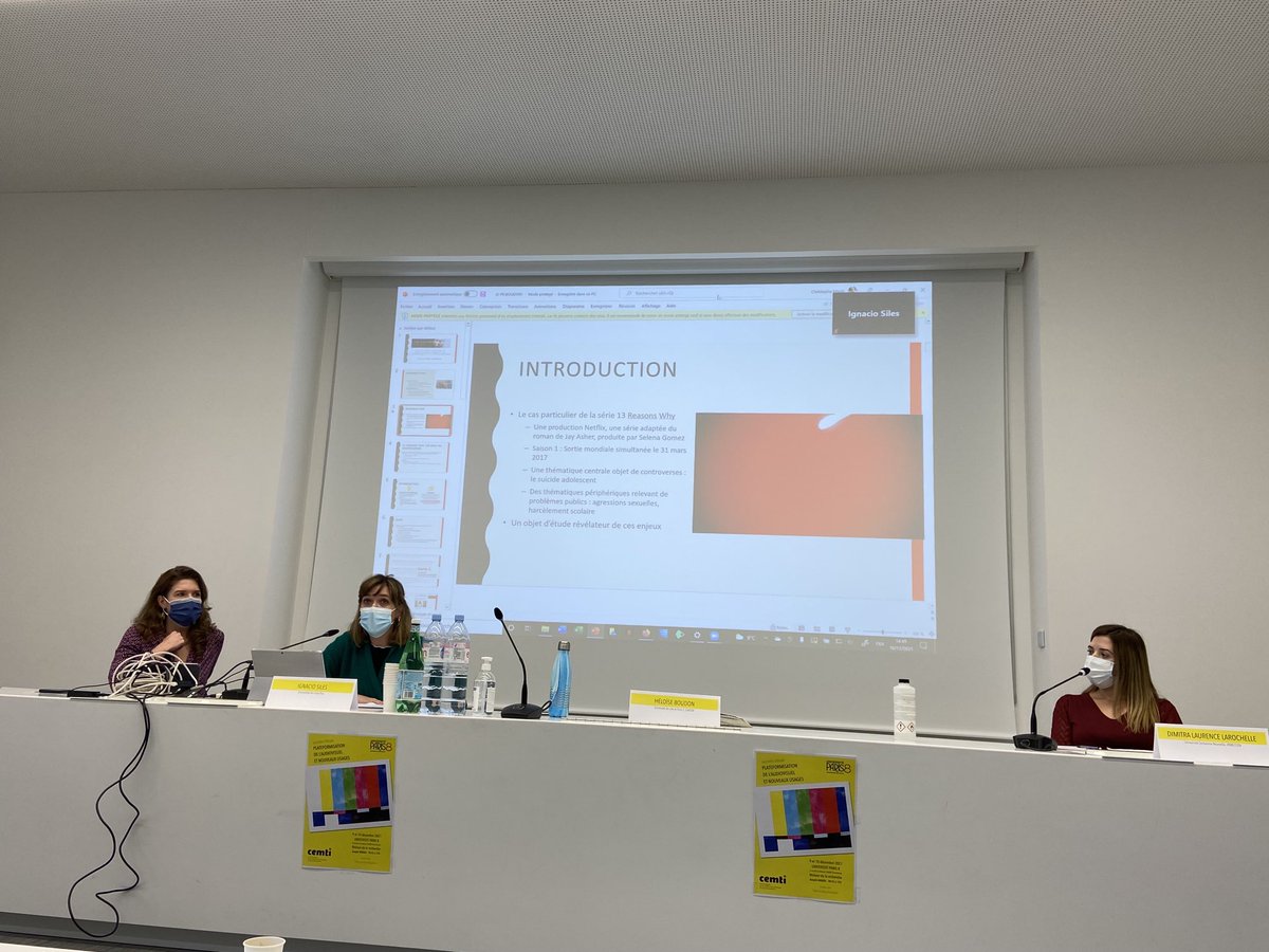 maxime_cervulle's tweet photo. JE #Plateformisation de l’audiovisuel et nouveaux usages : Héloïse Boudon (Université de Lille et Paris 2, CARISM) intervient sur le thème « Netflix face au défi de la protection des publics : de l’accountability à l’Ethic washing » @UnivParis8
#CEMTI https://t.co/nMAjsXukOG
