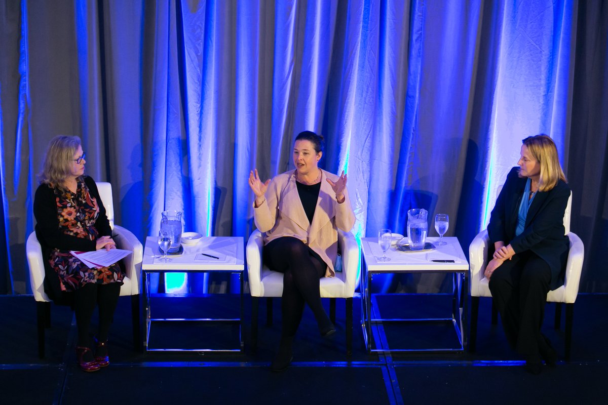 Image of (left to right) Vicki Arroyo, Kate Gordon, and Alice Hill on stage.