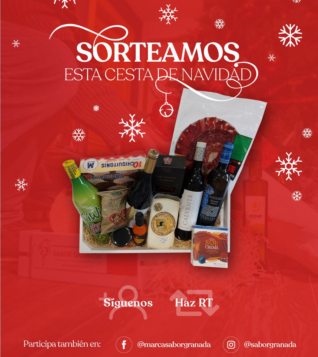 sabor_granada's tweet image. #SORTEO de una cesta navideña valorada en 120€ con productos de nuestra tierra.
Participa en nuestras diferentes plataformas:
-Instagram:@saborgranada
-Facebook:@marcasaborgranada
 ✅ Síguenos y da RT.
Consulta las bases del sorteo y como se resolverá en: saborgranada.es/sorteo-una-ces…