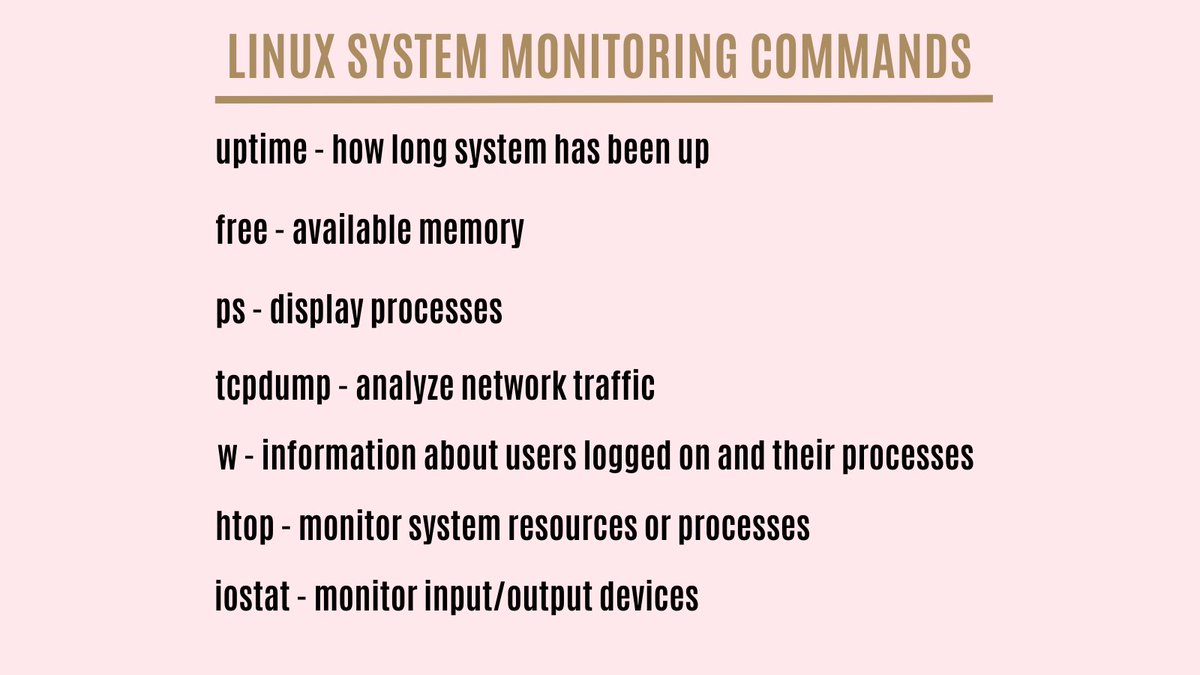 LinuxSeb's tweet image. Linux System Monitoring Commands Cheat Sheet