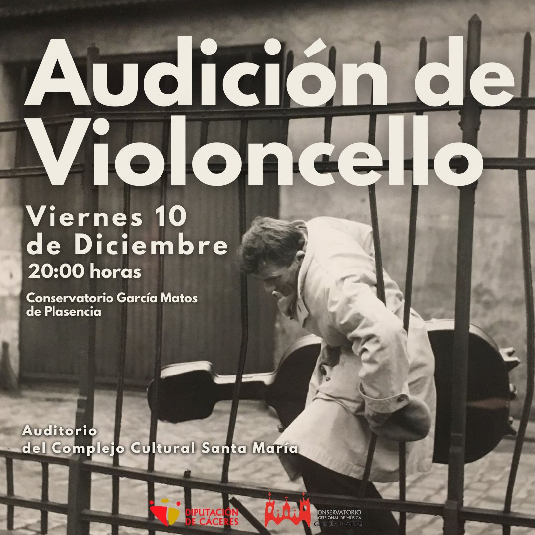 ➡️ Hoy a las 20:00 Audición de Violoncello de la clase del profesor Pablo Sánchez Payo.

📌Entrada libre

#Plasencia #violoncello #ConservatoriodelNortedeExtremadura #Audicion #Alumnado