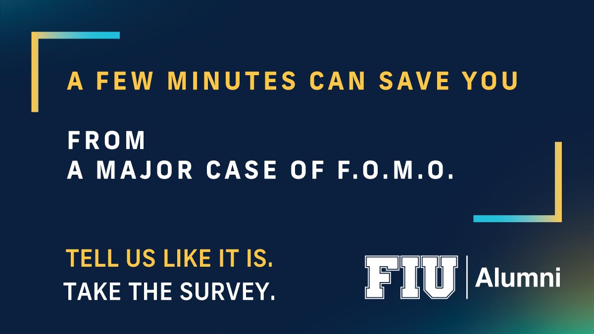 Don't miss your chance to be heard. Visit go.fiu.edu/aasurvey to tell us like it is. 

To the Panthers who've already participated, your entire Alumni community thanks you. #PawsUP 🐾