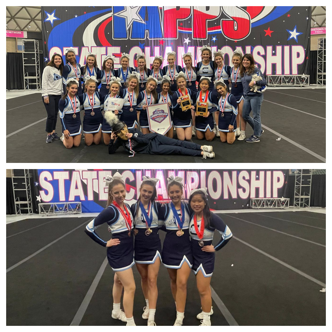 Varsity cheer earned 4th &amp; a superior rating at TAPPS State. Abbie Hirth &amp; Ashlyn Jackson - First Team All-State; Claire Achterkirch &amp; Addison Petru - Second Team All-State; Evie Greenberg - Finalist, Individual Tumbling. Great job, Warriors! 

#CyChristian #CCSWarriors #OneHeart