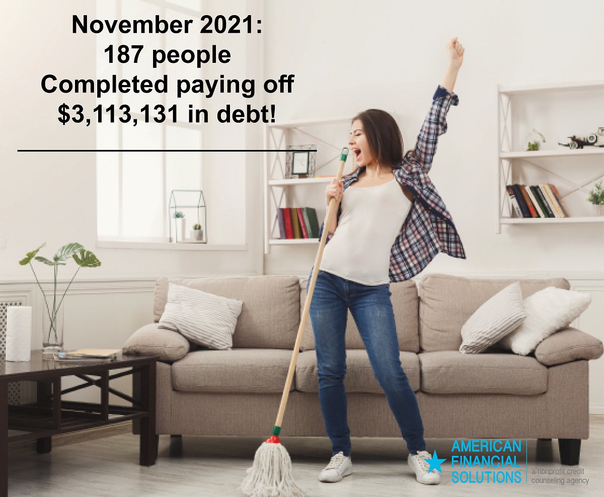 AFS Debt Help Now (@moneytips4you) on Twitter photo November was a great month for our clients to free up cash and pay off debt! The amount of debt paid off was a extremely unique, but impressive! It all started with a plan, a little advice and some hope. November was a great month for our clients to free up cash and pay off debt! The amount of debt paid off was a extremely unique, but impressive! It all started with a plan, a little advice and some hope.