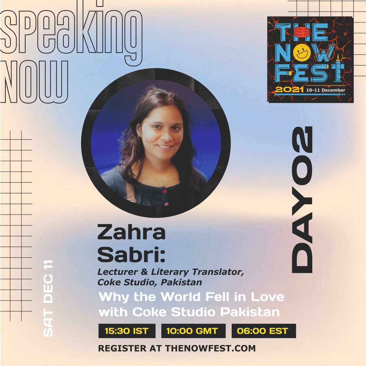 ZSabri1's tweet photo. Looking forward to speaking tomorrow at @TheNowFest on:

Why The World Fell in Love with Coke Studio Pakistan

Sat, Dec 11
Time: 3pm PKT/3:30pm IST

For registration: https://t.co/1T9edbTUfT

#NowFest #CokeStudio @cokestudio @rohailhyatt @stringsonline #PakistaniSongs https://t.co/wX2iyVzbD0