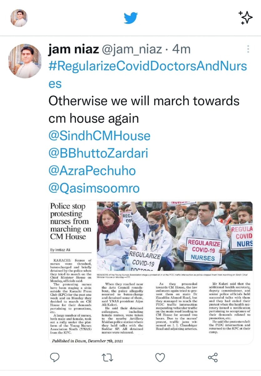 ZUHAIBH62899935's tweet photo. #RegularizeCovidDoctorsAndNurses https://t.co/HT2IG2loy8 https://t.co/6CZTTNH3Yu