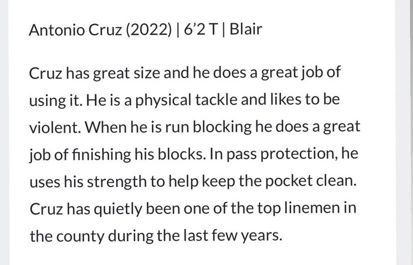 CoachJoeUrso's tweet photo. Big Tony Cruz @juggtony_ was just named 1st Team All Montgomery County by @PrepRedzoneMD ! 💪🔥🏈 Congratulations on the honor and a fantastic HS career! So proud of you! @Coach_Nosoff @Blazer_Football @BlairAthletics https://t.co/39vrjKfGVd