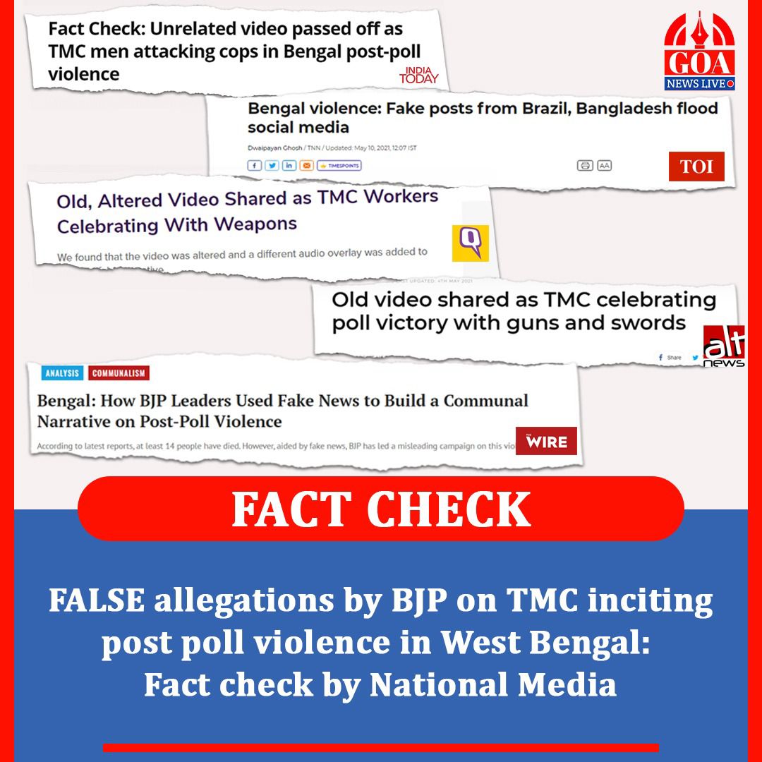 GoaNewsLive's tweet photo. BJP spreads propaganda against TMC, fails miserably
#FactCheck #BJP #TMC #Goa #GoaNewsLive https://t.co/bkLVfYIC13