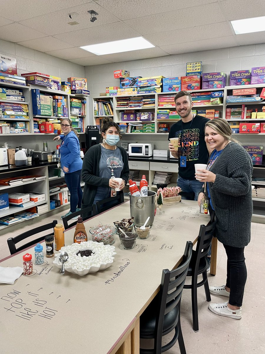 Our teachers are warming up for the holidays. Thank you to our amazing PTO for the hot chocolate bar and coffee! <a href="/Stewartsboropto/">Stewartsboro PTO</a> #stallionstrong